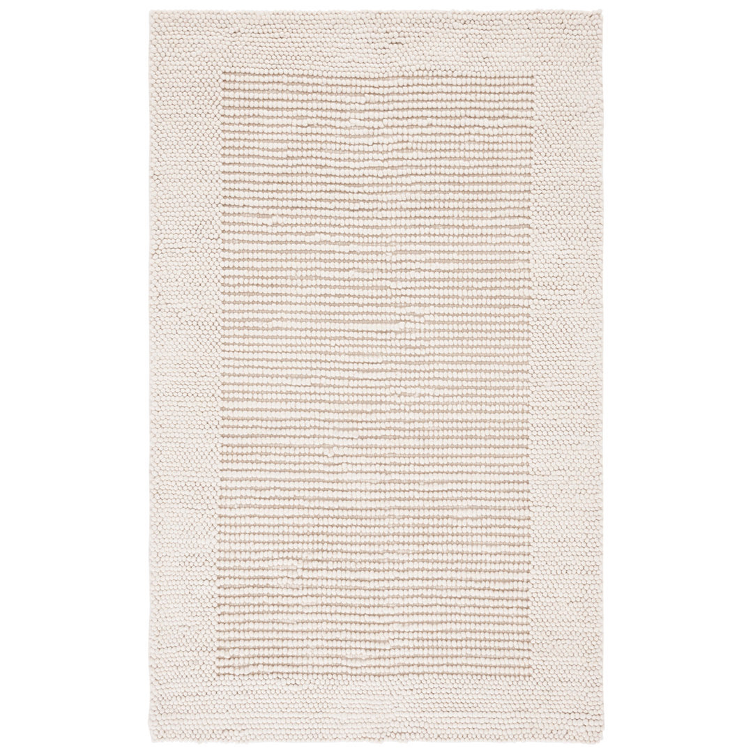 Burdick Handwoven Wool/Cotton Area Rug in Ivory/Beige